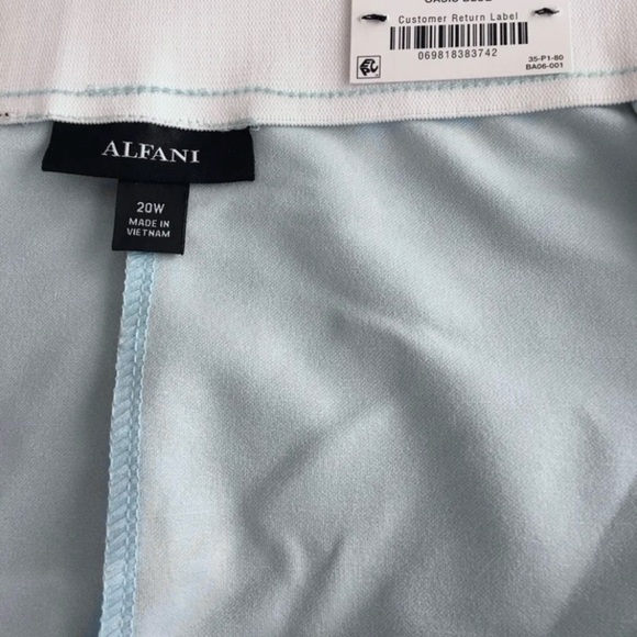 $80 Alfani Plus Size Blue Ankle Pants Pull On Cropped Tie Stretch Elastic Waist - Picture 5 of 7